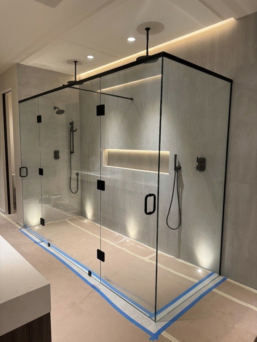 clyde hill master room frameless shower installed