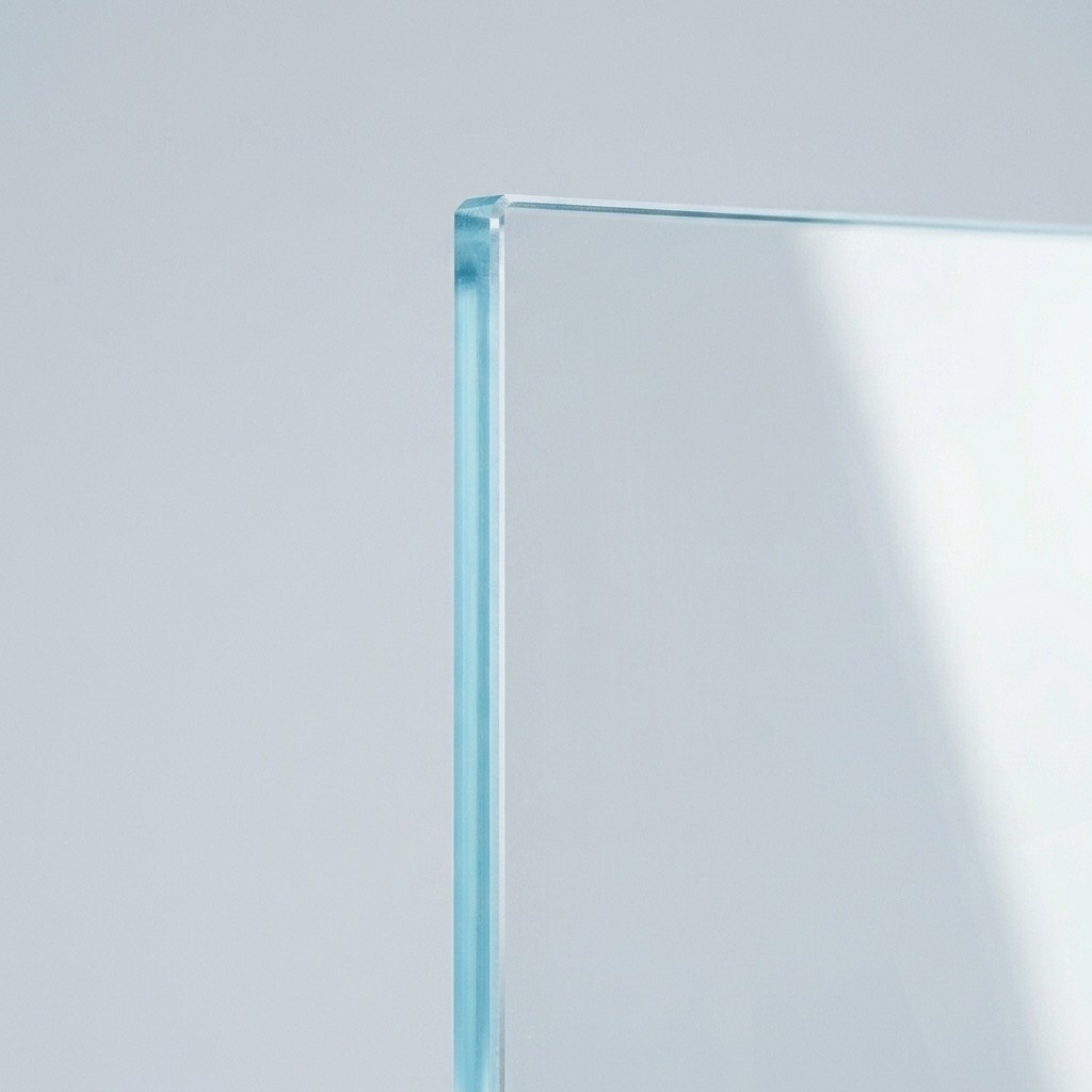Low-iron Starphire glass panel with no edge tint visible